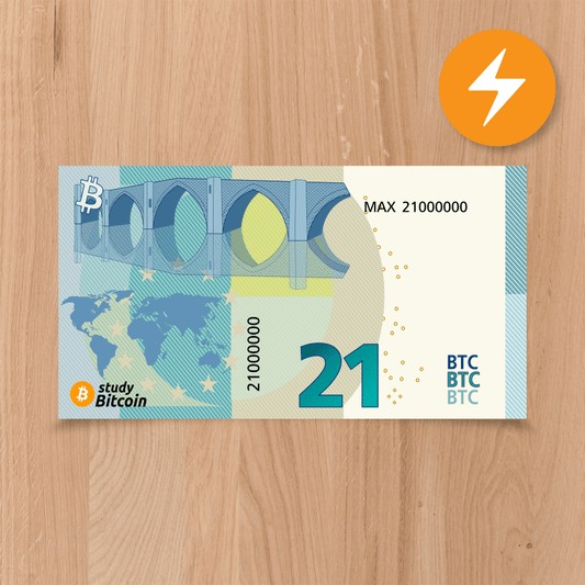 21 Bitcoinschein Euro „Orangepilling Edition“